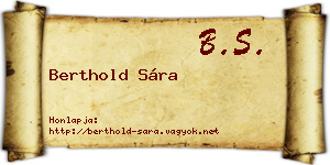 Berthold Sára névjegykártya