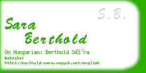 sara berthold business card